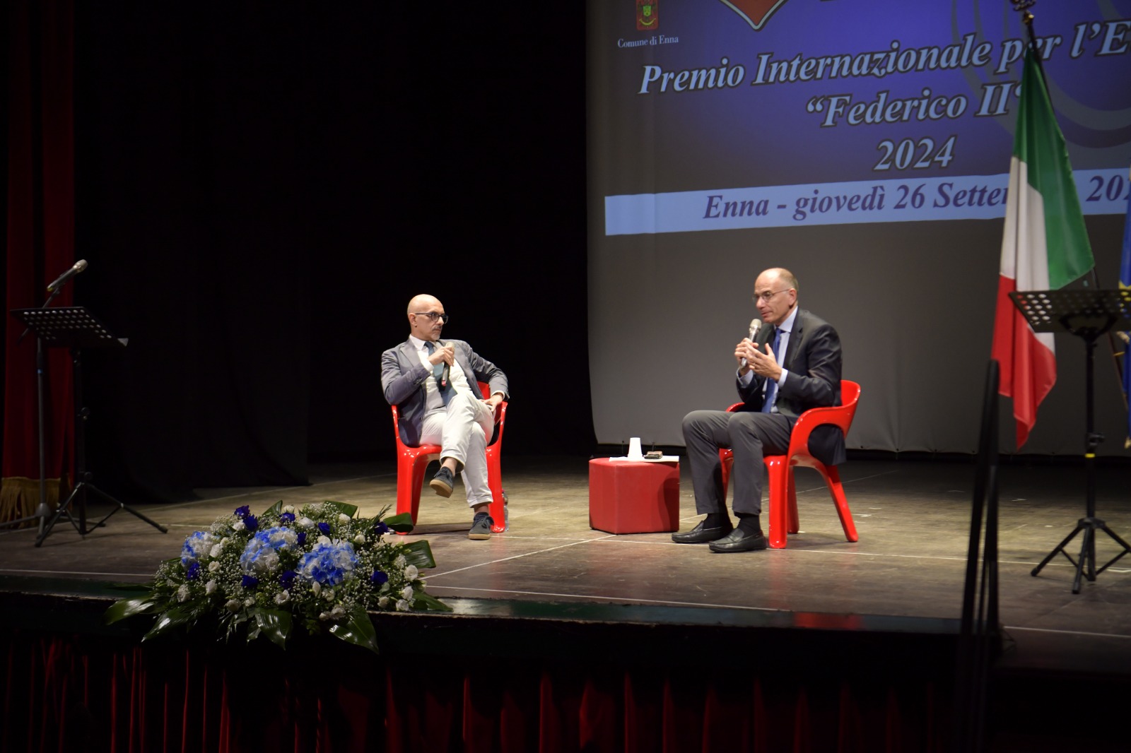 Michele Sabatino ed Enrico Letta