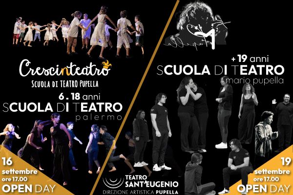 Locandina Crescinteatro e Scuola di teatro Pupella open day