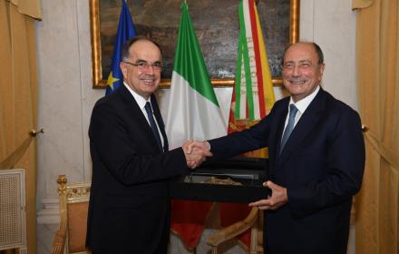 Il presidente Schifani e il presidente dellAlbania Begaj