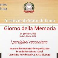 Enna - Giorno della Memoria: l’Archivio di Stato inaugura la mostra documentaria “I partigiani raccontano”